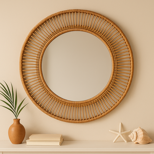 Calusa Rattan Wall Mirror 30″